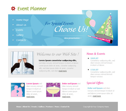 Event Planner Website Template from www.templateyes.com