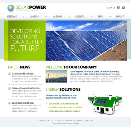 Free Template Solar Power Website Template Templateyes