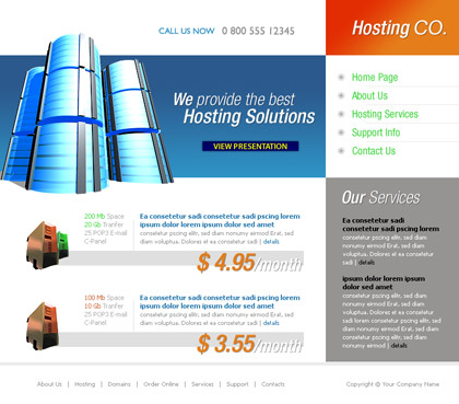 Hosting Company Website Template