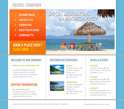 Travel Company Website Template