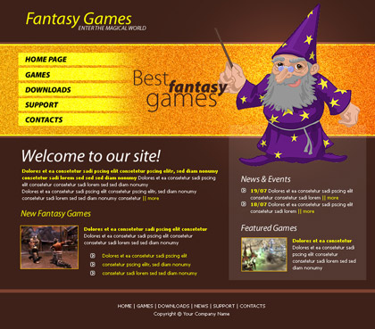 Fantasy Games Website Template