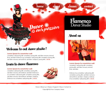 Flamenco Dance Studio Website Template
