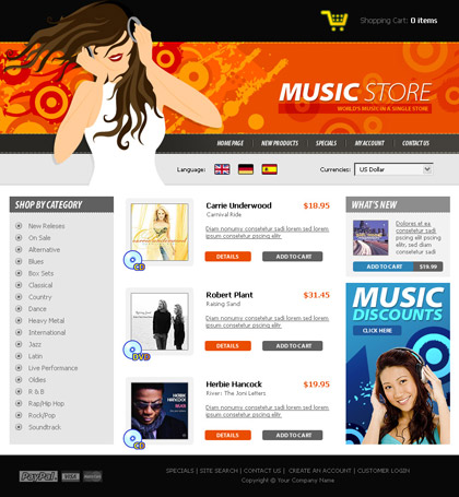 Music Store Website Template