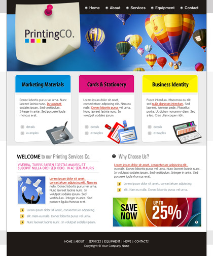Printing Company Website Template